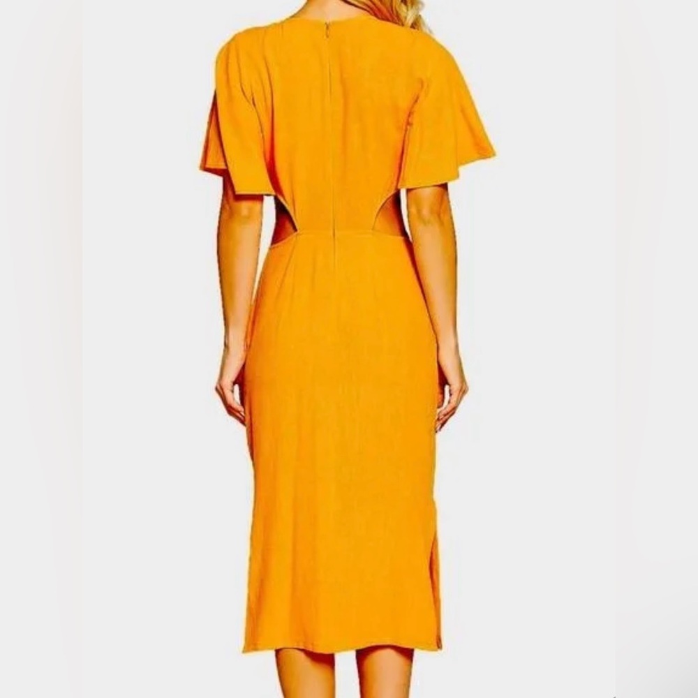 FORE Ryanne Tangerine Orange Midi Dress - Picture 3 of 3